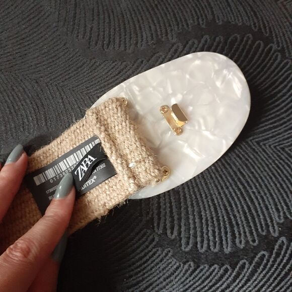 NWT Zara Jute Straw and Resin Belt - Picture 7 of 11